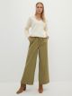 Elastic Waist Standard Fit Pocket Detailed Wide Leg Women's Trousers