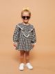 Crew Neck Long Sleeve Plaid Patterned Baby Girl Dress