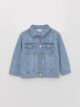 Basic Shirt Collar Baby Girl Jean Jacket