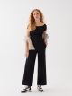 Elastic Waist Regular Bell-Bottoms Women's Trousers