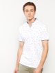 Grandad Collar Short Sleeve Patterned Men's T-Shirt