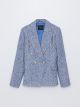 Patterned Long Sleeve Women's Tweed Blazer Jacket