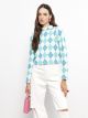 Turtle Neck Patterned Long Sleeve Women's Tricot Sweater