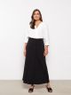 Elastic Waist Straight A-Cut Women's Skirt