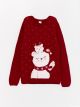 Crew Neck Embroidered Long Sleeve Girl Tricot Sweater