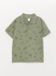 Polo Neck Short Sleeve Patterned Baby Boy T-Shirt