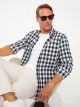 Regular Fit Long Sleeve Plaid Men's Shirt