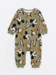 Crew Neck Long Sleeve Disney Printed Baby Boy Rompers