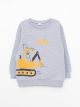 Crew Neck Long Sleeve Printed Baby Boy Sweatshirt