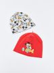 Disney Patterned Baby Boy Beanie 2 Pack