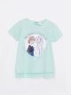 Crew Neck Frozen Printed Short Sleeve Girl T-Shirt