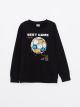 Crew Neck Printed Long Sleeve Boy Sweatshirt