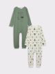 Crew Neck Long Sleeve Winnie the Pooh Printed Baby Boy Jumpsuit 2-Pack