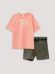 Crew Neck Short Sleeve Printed Baby Boy T-Shirt and Shorts 2-Piece Set