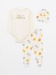 Crew Neck Long Sleeve Printed Baby Boy Hospital Set