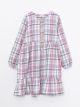 Crew Neck Plaid Long Sleeve Girl Dress