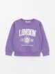 Crew Neck Printed Long Sleeve Girl Sweatshirt