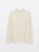 Turtleneck Self Patterned Long Sleeve Girl Tricot Sweater