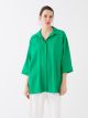 Women's Hidden Button Closure Plain Shirt