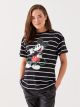 Crew Neck Mickey Mouse Printed Short Sleeve Maternity T-shirt