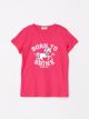 Crew Neck Printed Short Sleeve Cotton Girl T-shirt