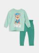 Crew Neck Long Sleeve Paw Patrol Printed Baby Boy Sweatshirt and Trousers 2-Pack Set