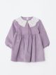 Bebe Collar Long Sleeve Baby Girl Velvet Dress