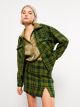 Zippered Waist Plaid A-Line Tweed Women's Skirt