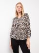 Tie Neck Patterned Long Sleeve Viscose Women's Blouse