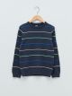 Crew Neck Striped Long Sleeve Boy Thin Tricot Sweater