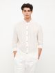 Regular Fit Long Sleeve Linen-Blend Men's Shirt