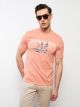 Crew Neck Short Sleeve Printed Combed Cotton Men's T-shirt