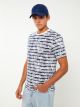 Crew Neck Short Sleeve Patterned Combed Cotton Men's T-Shirt