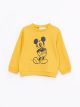 Crew Neck Long Sleeve Mickey Mouse Printed Baby Girl Sweatshirt