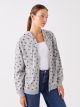 Hooded Polka Dot Long Sleeve Women's Sports Cardigan