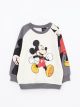 Crew Neck Long Sleeve Mickey Mouse Printed Baby Boy Sweatshirt