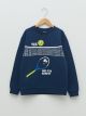 Crew Neck Printed Long Sleeve Boy Sweatshirt