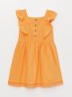 Square Neck Ruffle Detailed Basic Girl Dress