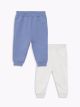 Elastic Waist Basic Cotton Baby Boy Trousers 2-Pack