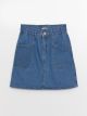 Elastic Waist Girl Jean Skirt