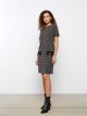 Crew Neck Plaid Women Dress