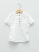 Crew Neck Short Sleeve Basic Poplin Baby Boy Shirt