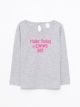 Crew Neck Long Sleeve Printed Cotton Baby Girl T-shirt