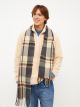 Checked Patterned Fringed Men's Scarf