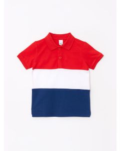 Polo Neck Short Sleeve Color Block Baby Boy T-Shirt