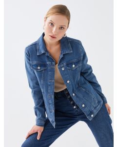 Shirt Collar Long Sleeve Women's Jean Jacket