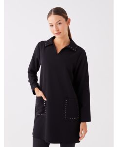 Shirt Collar Straight Long Sleeve Women's Tunic