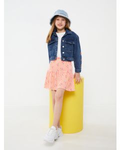 Elastic Waist Patterned Girl Skirt