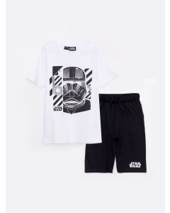 Crew Neck Star Wars Printed Short Sleeve Boy T-Shirt & Roller