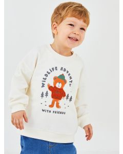 Crew Neck Long Sleeve Printed Cotton Baby Boy Sweatshirt